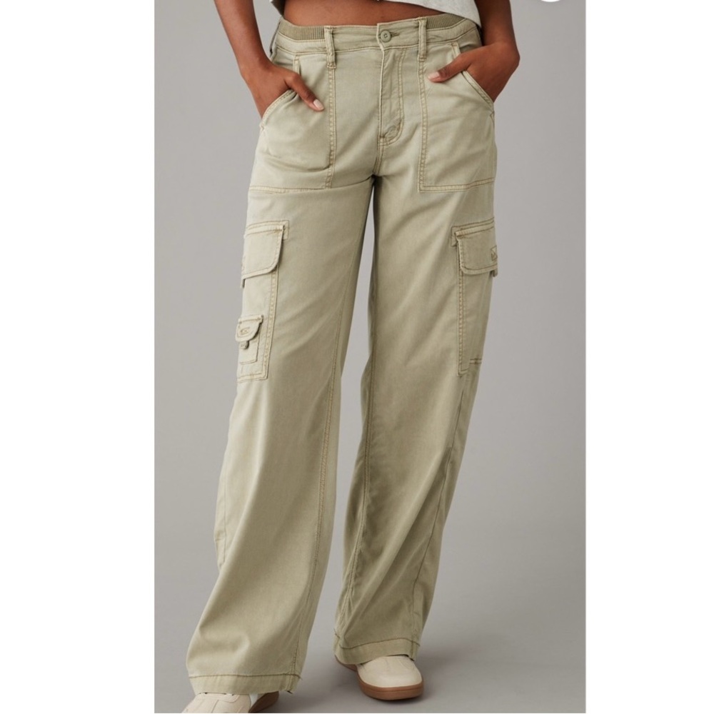 American eagle Dreamy Drape Stretch Cargo Super High-Waisted Baggy Wide-Leg Pant